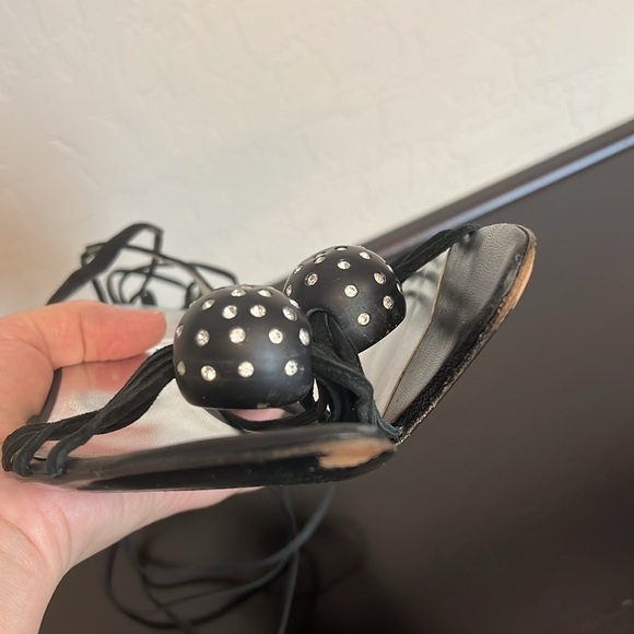 Enrico Gibellieri strappy wrap sandals, black, made in Italy, suede, size 8 tts - Picture 12 of 17